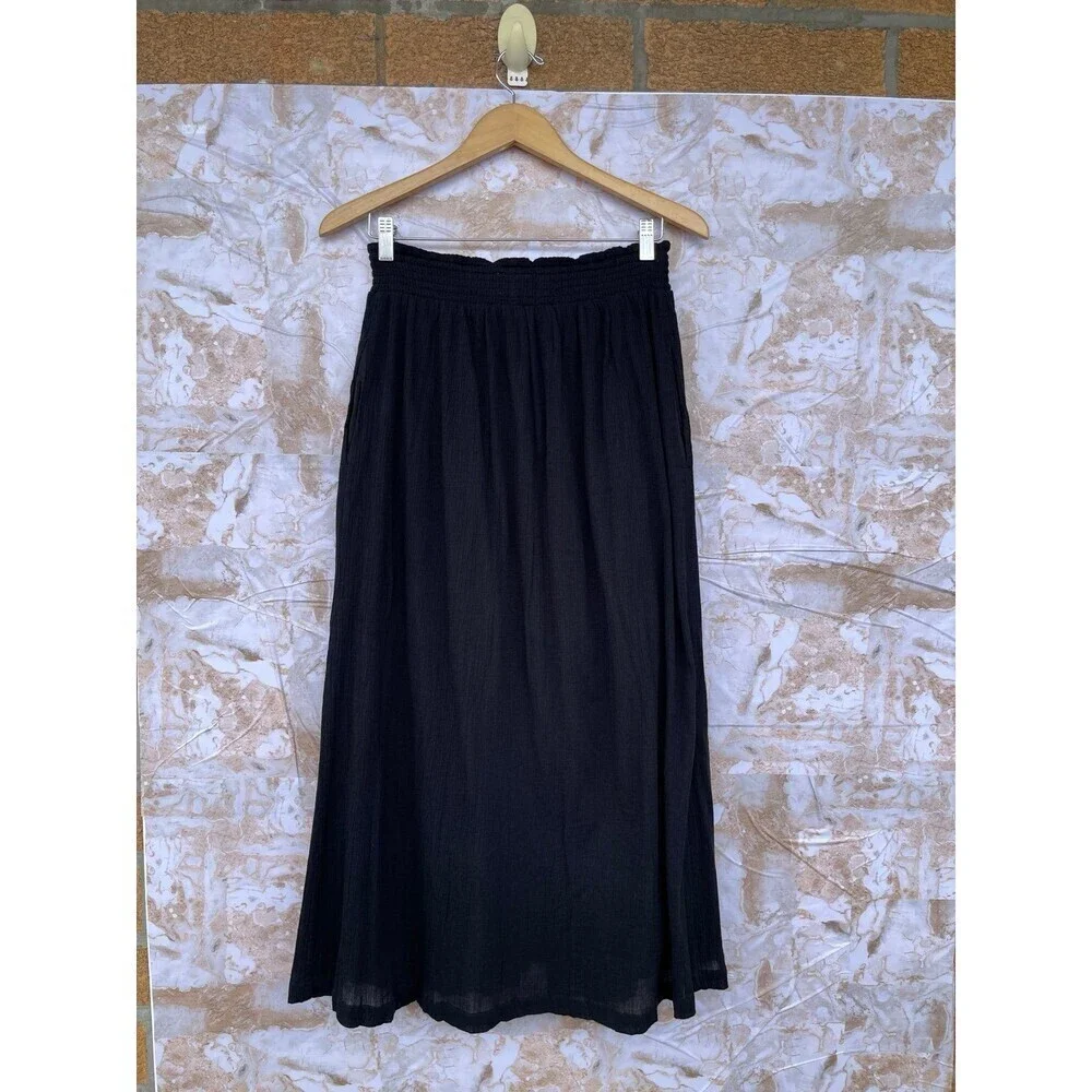 Mille resort and travel smocked waist button front midi skirt size medium - Picture 8 of 9